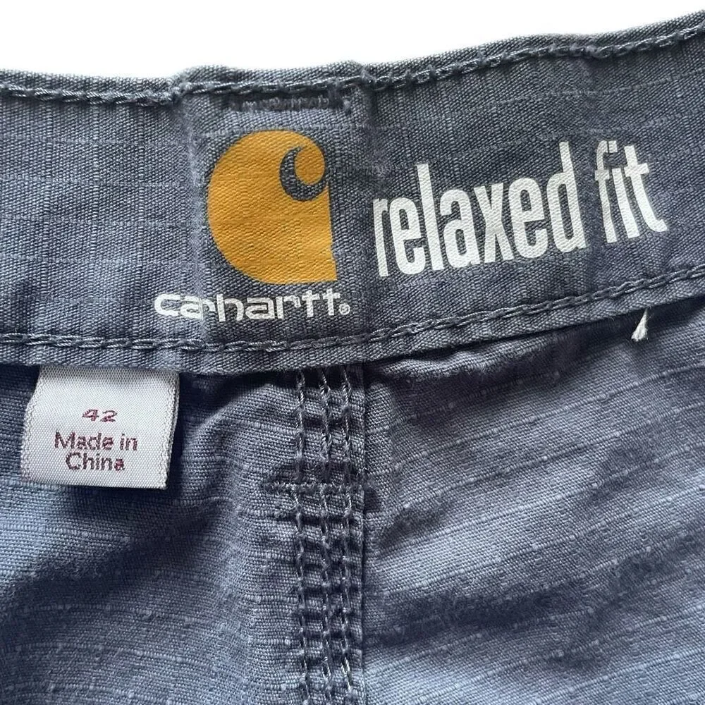 Carhartt Gray Relaxed Fit Shorts Men’s Size 42 Pockets Casual Work